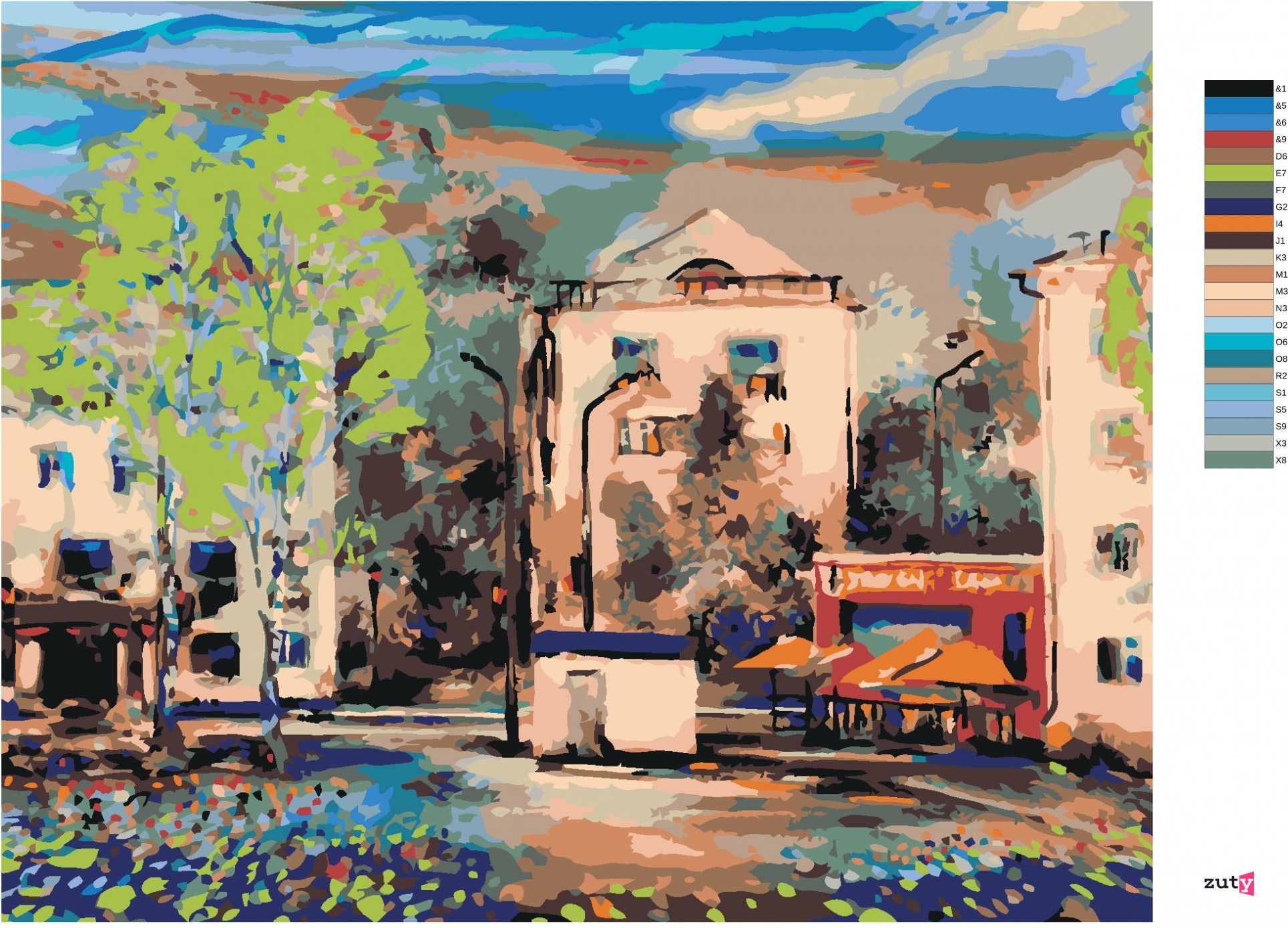 zuty Malování podle čísel - HLAVNÍ ULICE V NOVOSIBIRSKU - Rozměr: 40x50 cm, Rámování: Varianta: bez rámu a bez vypnutí plátna - obrázek 4