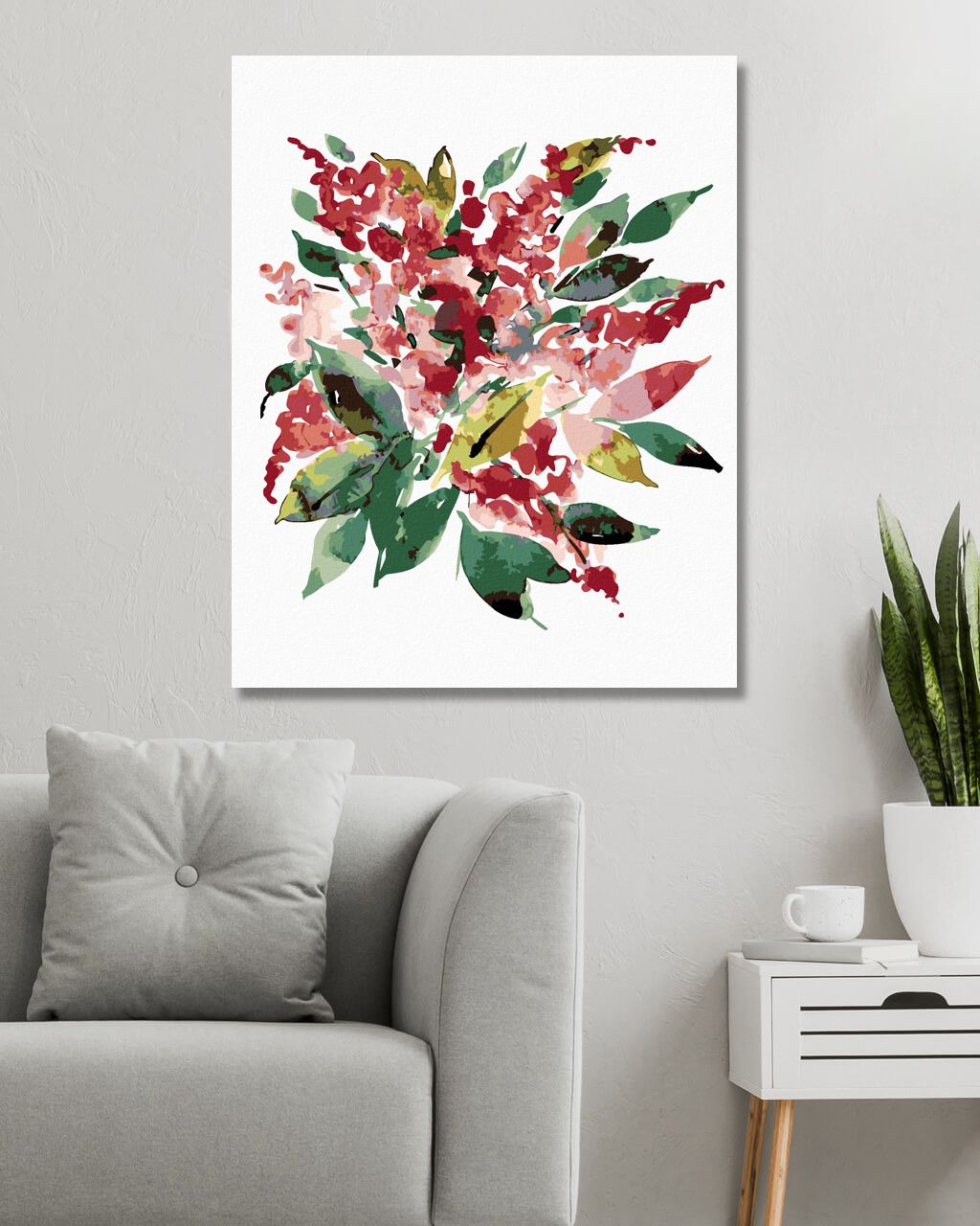 zuty Malování podle čísel - ZIMNÍ ZELEŇ A RŮŽOVÉ KVĚTY (ALEXANDRIA GILBERT) - Rozměr: 40x50 cm, Rámování: Varianta: vypnuté plátno na rám - obrázek 10