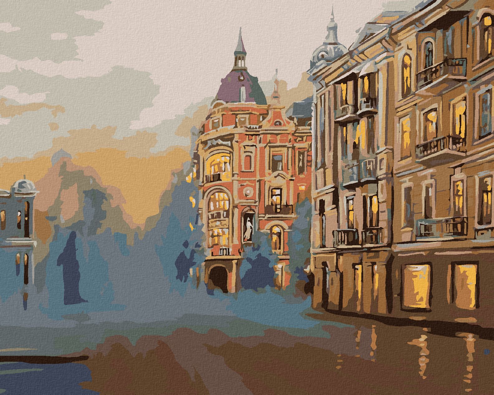 zuty Malování podle čísel - HISTORICKÁ ČÁST MĚSTA - Rozměr: 40x50 cm, Rámování: Varianta: bez rámu a bez vypnutí plátna - obrázek 1