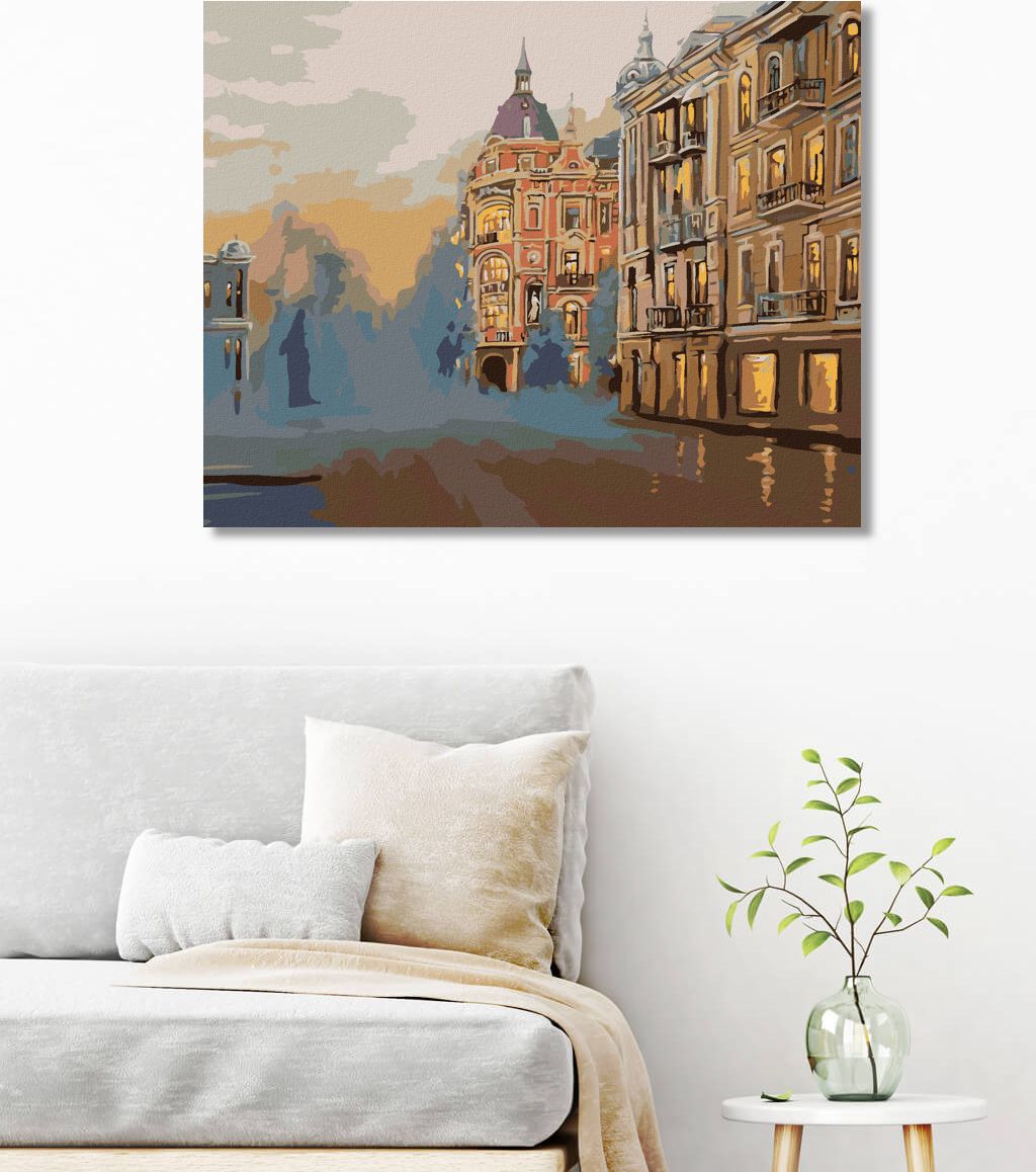 zuty Malování podle čísel - HISTORICKÁ ČÁST MĚSTA - Rozměr: 40x50 cm, Rámování: Varianta: bez rámu a bez vypnutí plátna - obrázek 3
