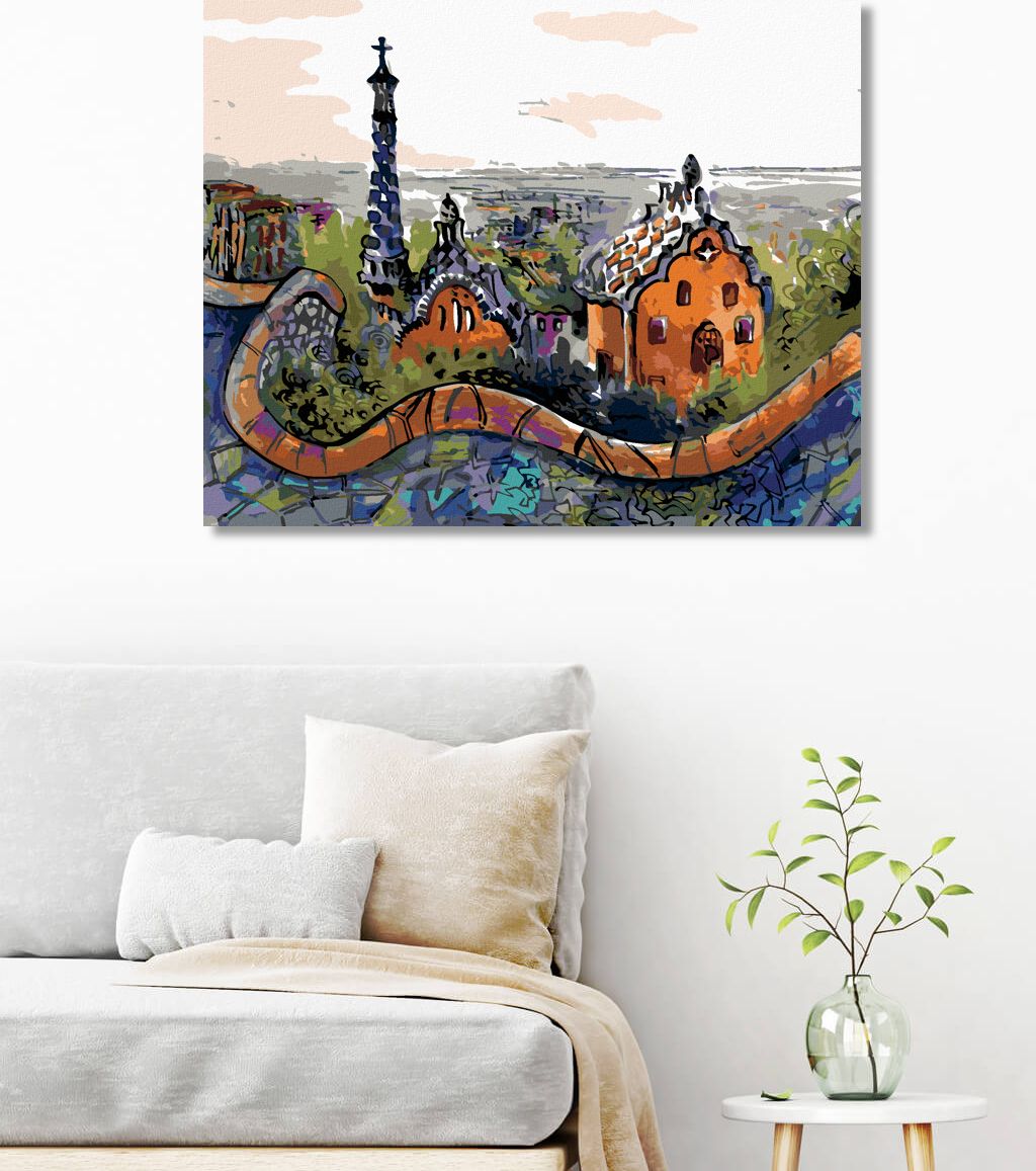 zuty Malování podle čísel - PARK GÜELL V BARCELONĚ - Rozměr: 40x50 cm, Rámování: Varianta: bez rámu a bez vypnutí plátna - obrázek 5