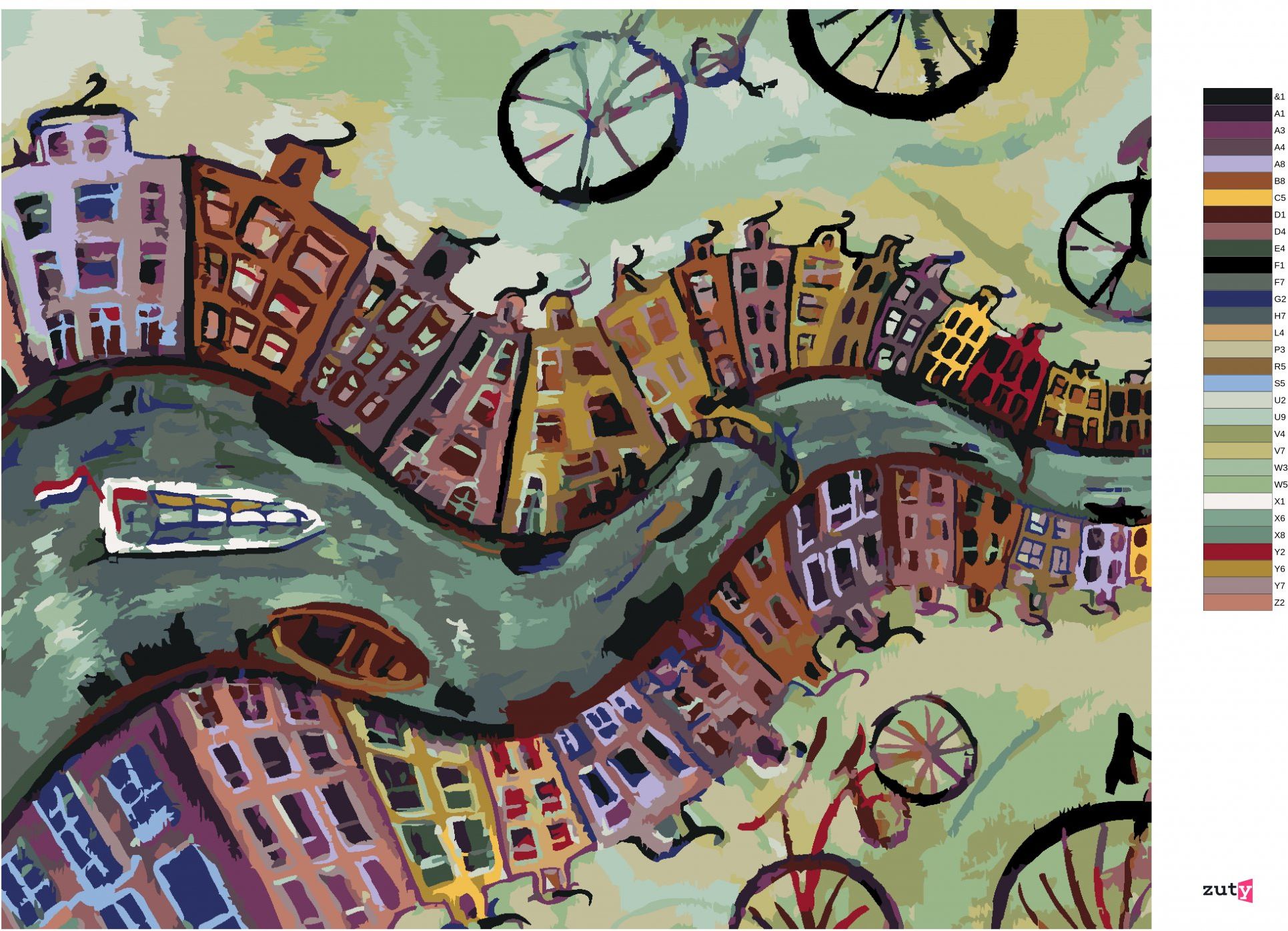 zuty Malování podle čísel - NEKONEČNÝ AMSTERDAM - Rozměr: 40x50 cm, Rámování: Varianta: vypnuté plátno na rám - obrázek 6