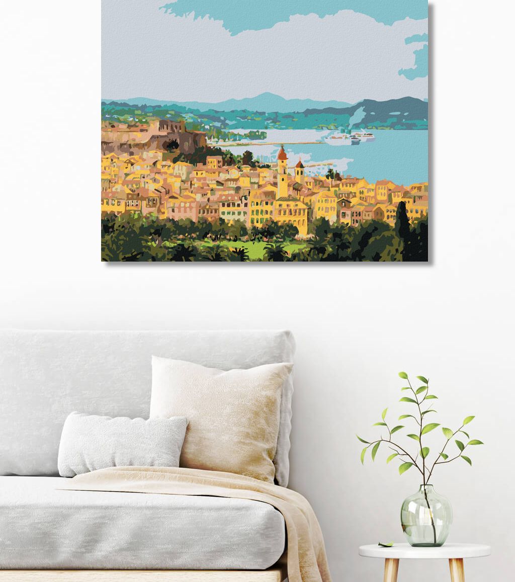 zuty Malování podle čísel - CORFU V ŘECKU - Rozměr: 40x50 cm, Rámování: Varianta: vypnuté plátno na rám - obrázek 4