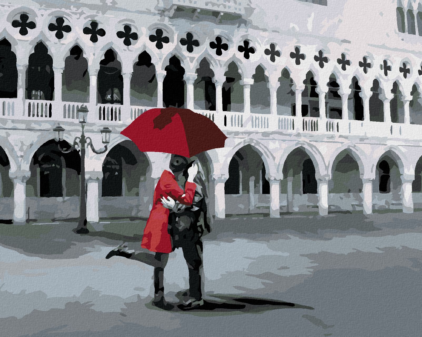 zuty Malování podle čísel - MILENCI V SAN MARCO - Rozměr: 40x50 cm, Rámování: Varianta: vypnuté plátno na rám - obrázek 1