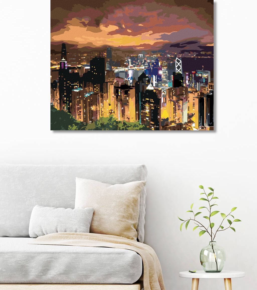 zuty Malování podle čísel - NOČNÍ VÝHLED NA VELKOMĚSTO - Rozměr: 40x50 cm, Rámování: Varianta: bez rámu a bez vypnutí plátna - obrázek 3