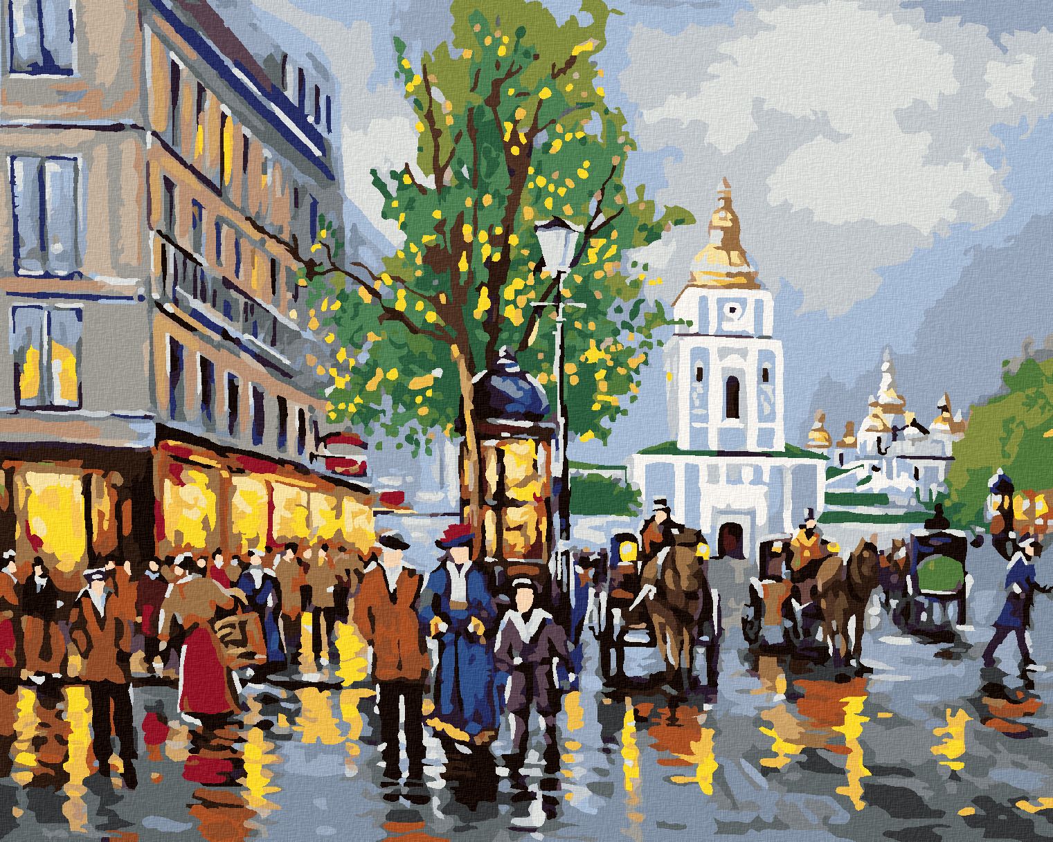 zuty Malování podle čísel - STARÝ KYJEV - Rozměr: 40x50 cm, Rámování: Varianta: bez rámu a bez vypnutí plátna - obrázek 1