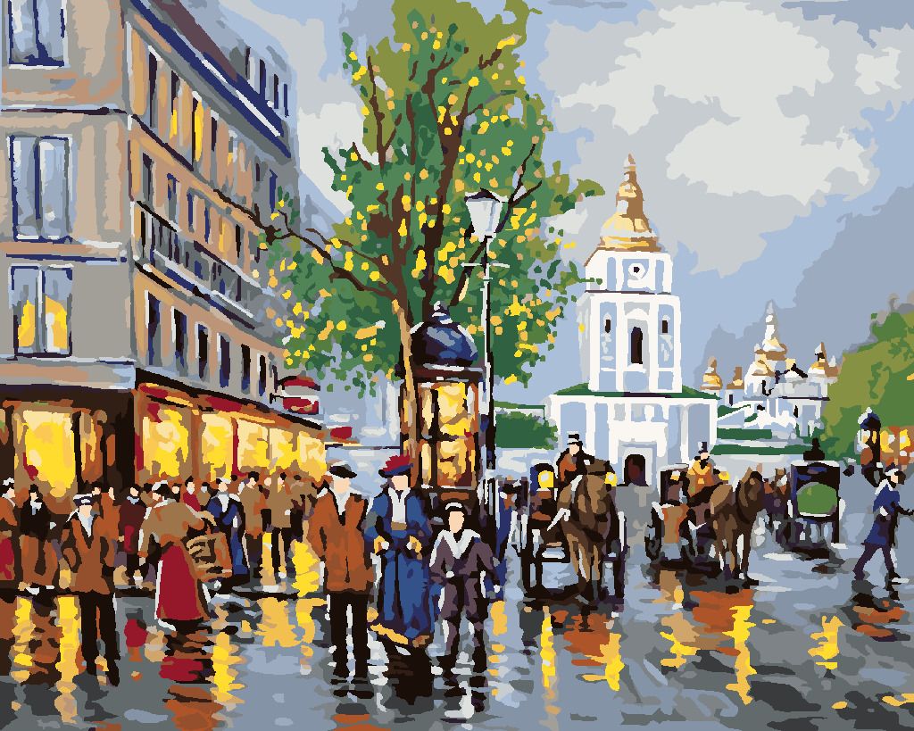 zuty Malování podle čísel - STARÝ KYJEV - Rozměr: 40x50 cm, Rámování: Varianta: bez rámu a bez vypnutí plátna - obrázek 8