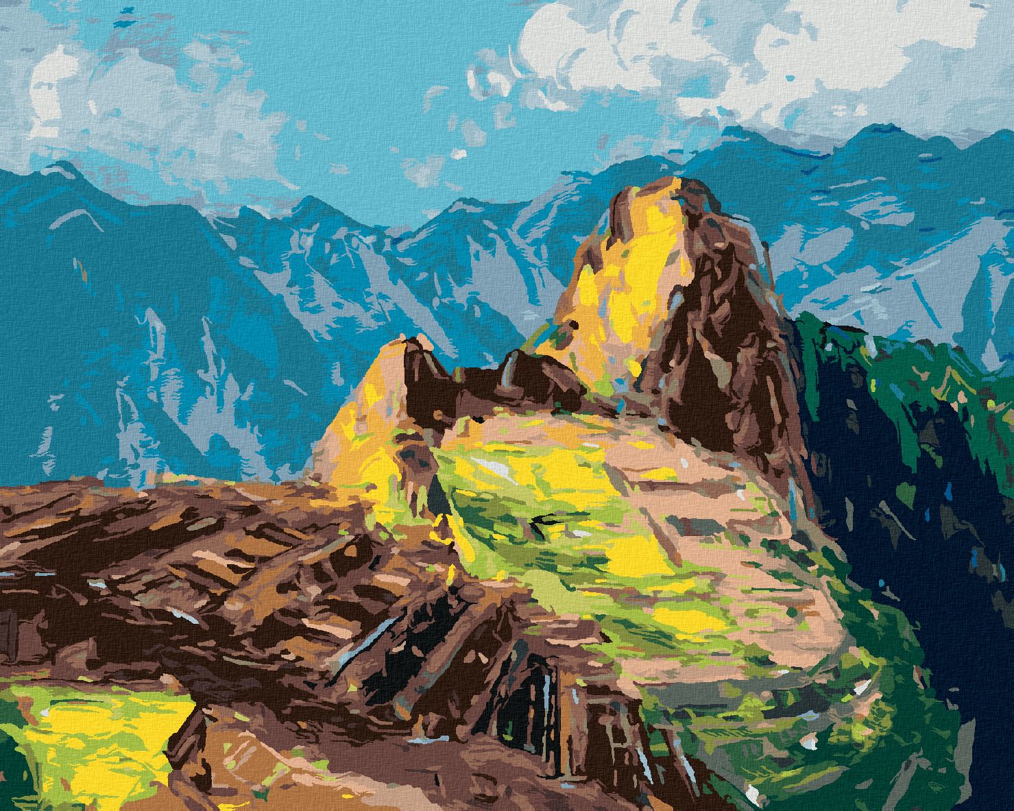 zuty Malování podle čísel - MACHU-PICCHU V PERU - Rozměr: 40x50 cm, Rámování: Varianta: bez rámu a bez vypnutí plátna - obrázek 1