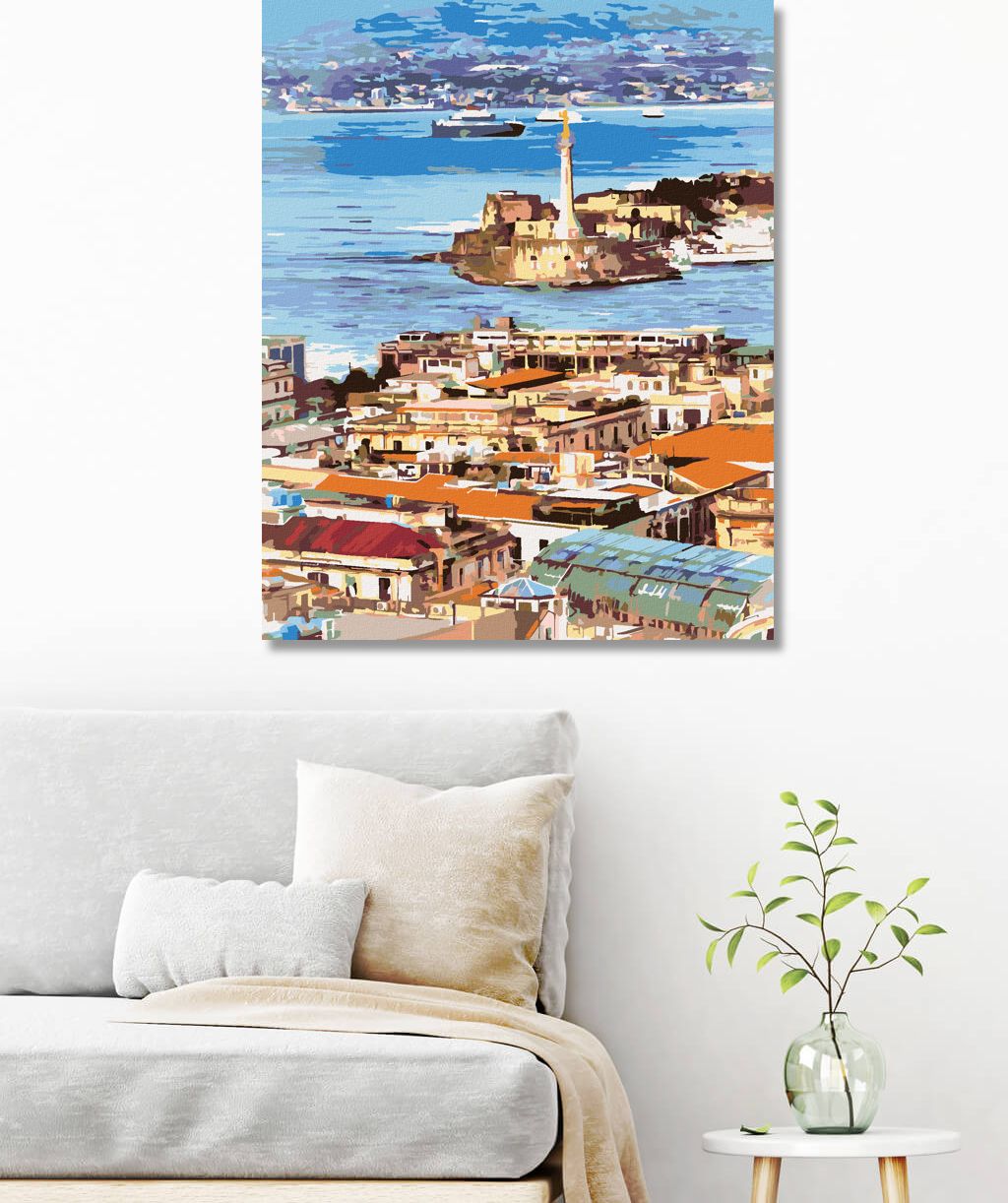 zuty Malování podle čísel - PANORAMA MĚSTA MESSINA - Rozměr: 40x50 cm, Rámování: Varianta: vypnuté plátno na rám - obrázek 9
