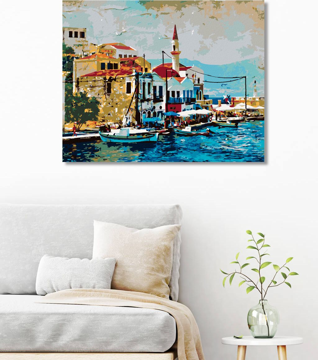 zuty Malování podle čísel - KRÁSNÉ KASTELORIZO BAY V ŘECKU - Rozměr: 40x50 cm, Rámování: Varianta: vypnuté plátno na rám - obrázek 3