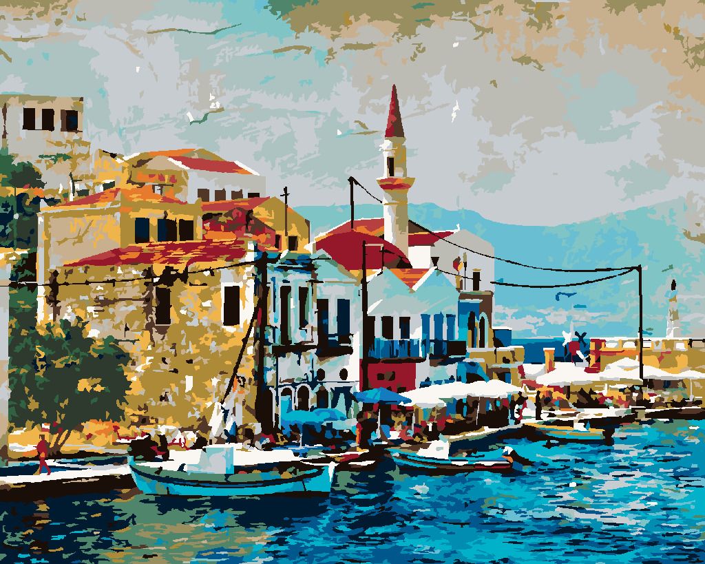 zuty Malování podle čísel - KRÁSNÉ KASTELORIZO BAY V ŘECKU - Rozměr: 40x50 cm, Rámování: Varianta: vypnuté plátno na rám - obrázek 10