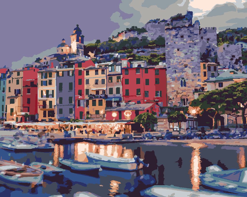zuty Malování podle čísel - PORTOVENERE V ITÁLII - Rozměr: 40x50 cm, Rámování: Varianta: bez rámu a bez vypnutí plátna - obrázek 8
