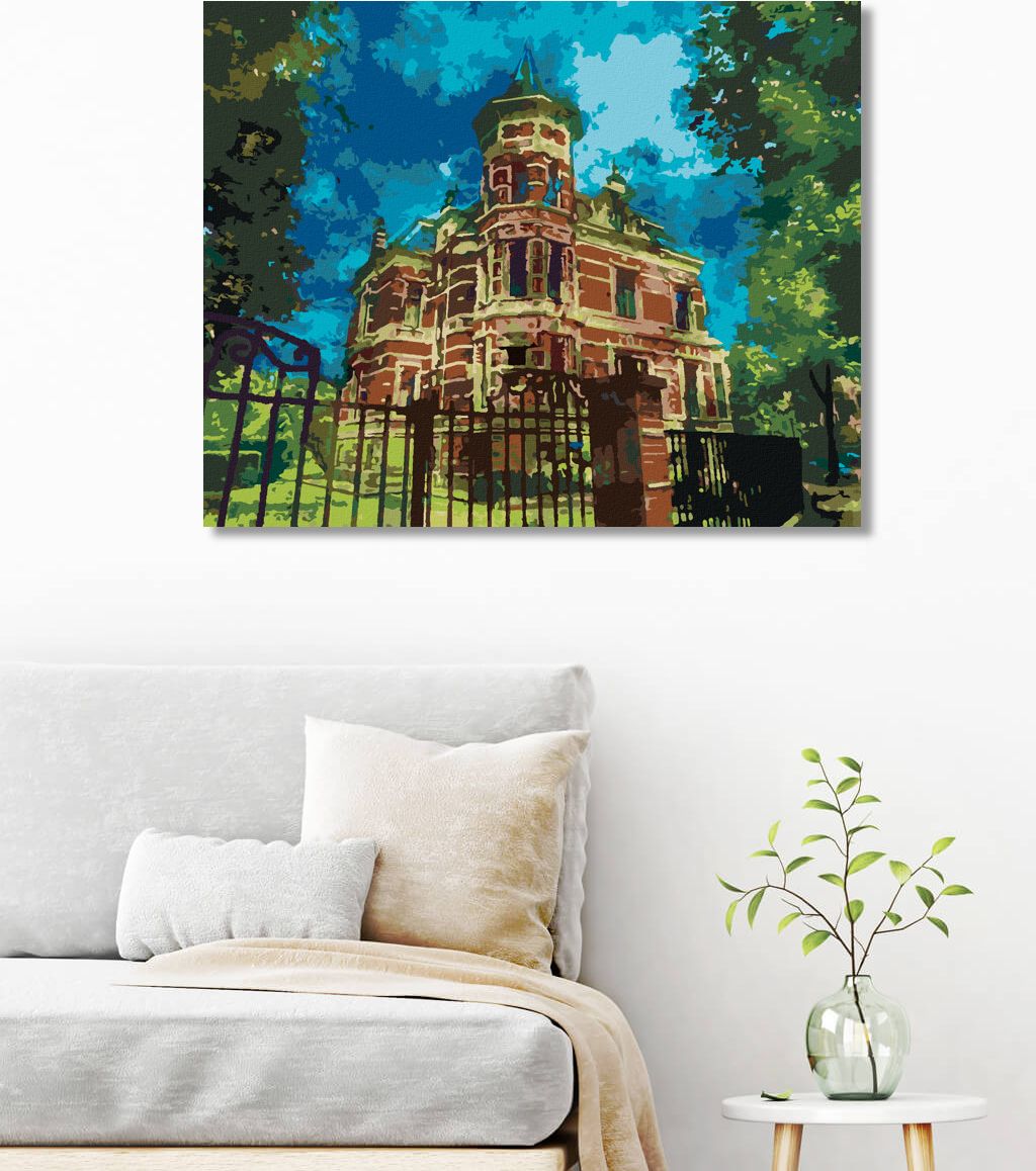 zuty Malování podle čísel - ANTICKÁ ČERVENÁ VILA V AMSTERDAMU - Rozměr: 40x50 cm, Rámování: Varianta: bez rámu a bez vypnutí plátna - obrázek 10