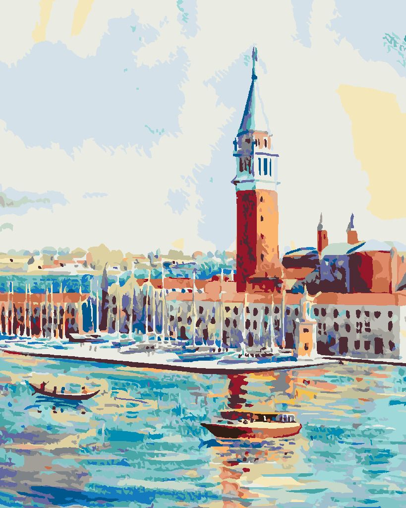 zuty Malování podle čísel - OSTROV SAN GIORGIO V BENÁTKÁCH - Rozměr: 40x50 cm, Rámování: Varianta: bez rámu a bez vypnutí plátna - obrázek 8