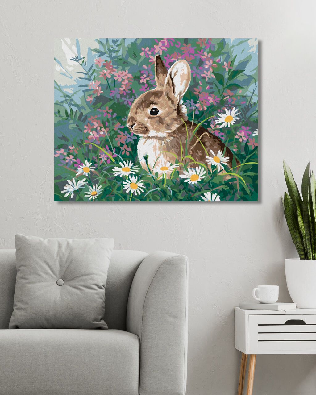 zuty Malování podle čísel - KRÁLÍK V KVĚTINÁCH (ABRAHAM HUNTER) - Rozměr: 40x50 cm, Rámování: Varianta: bez rámu a bez vypnutí plátna - obrázek 8