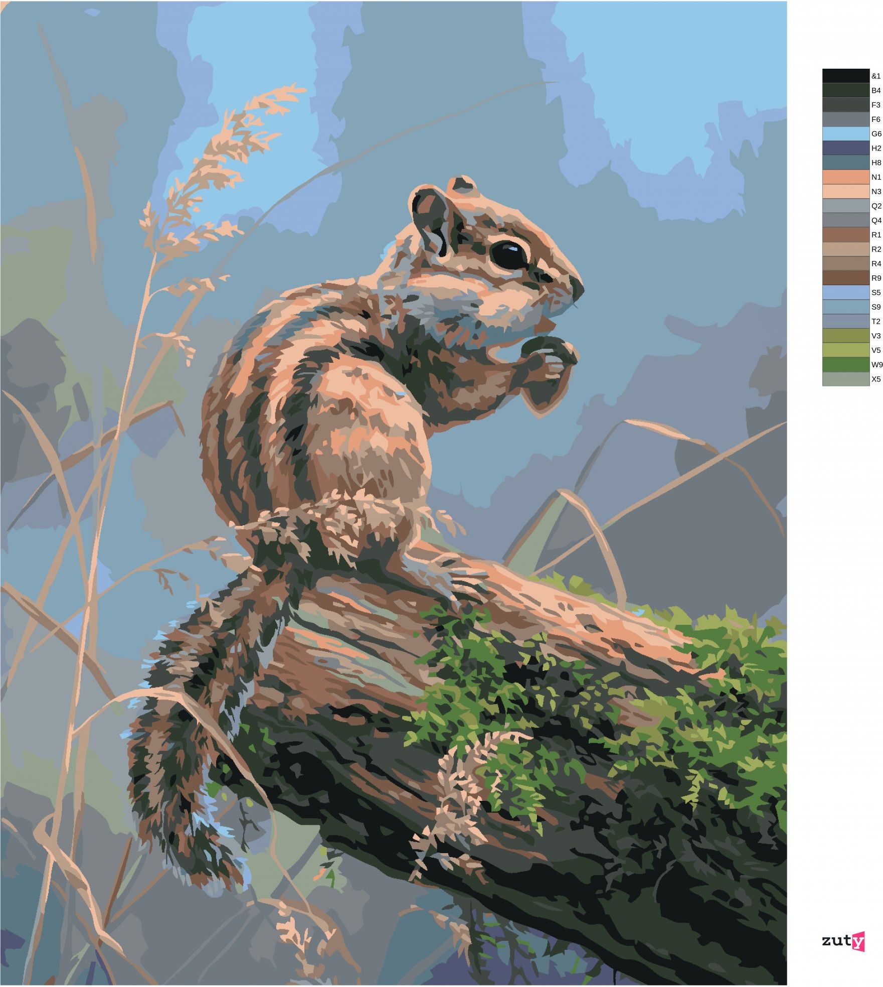 zuty Malování podle čísel - ČIPMUNK S ŽALUDEM (ABRAHAM HUNTER) - Rozměr: 40x50 cm, Rámování: Varianta: bez rámu a bez vypnutí plátna - obrázek 10