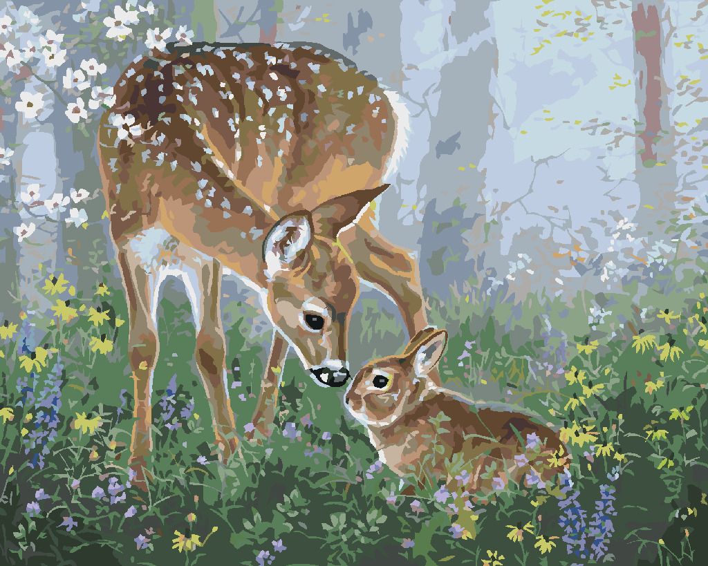 zuty Malování podle čísel - KOLOUCH A KRÁLÍK V KVÍTÍ (ABRAHAM HUNTER) - Rozměr: 40x50 cm, Rámování: Varianta: vypnuté plátno na rám - obrázek 8