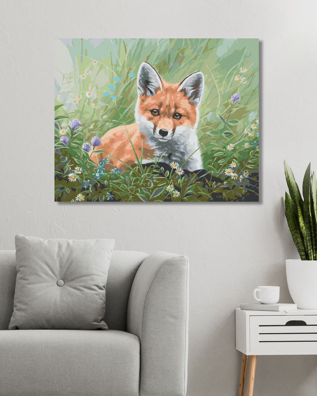 zuty Malování podle čísel - MLÁDĚ LIŠKY V KVÍTÍ (ABRAHAM HUNTER) - Rozměr: 40x50 cm, Rámování: Varianta: vypnuté plátno na rám - obrázek 5