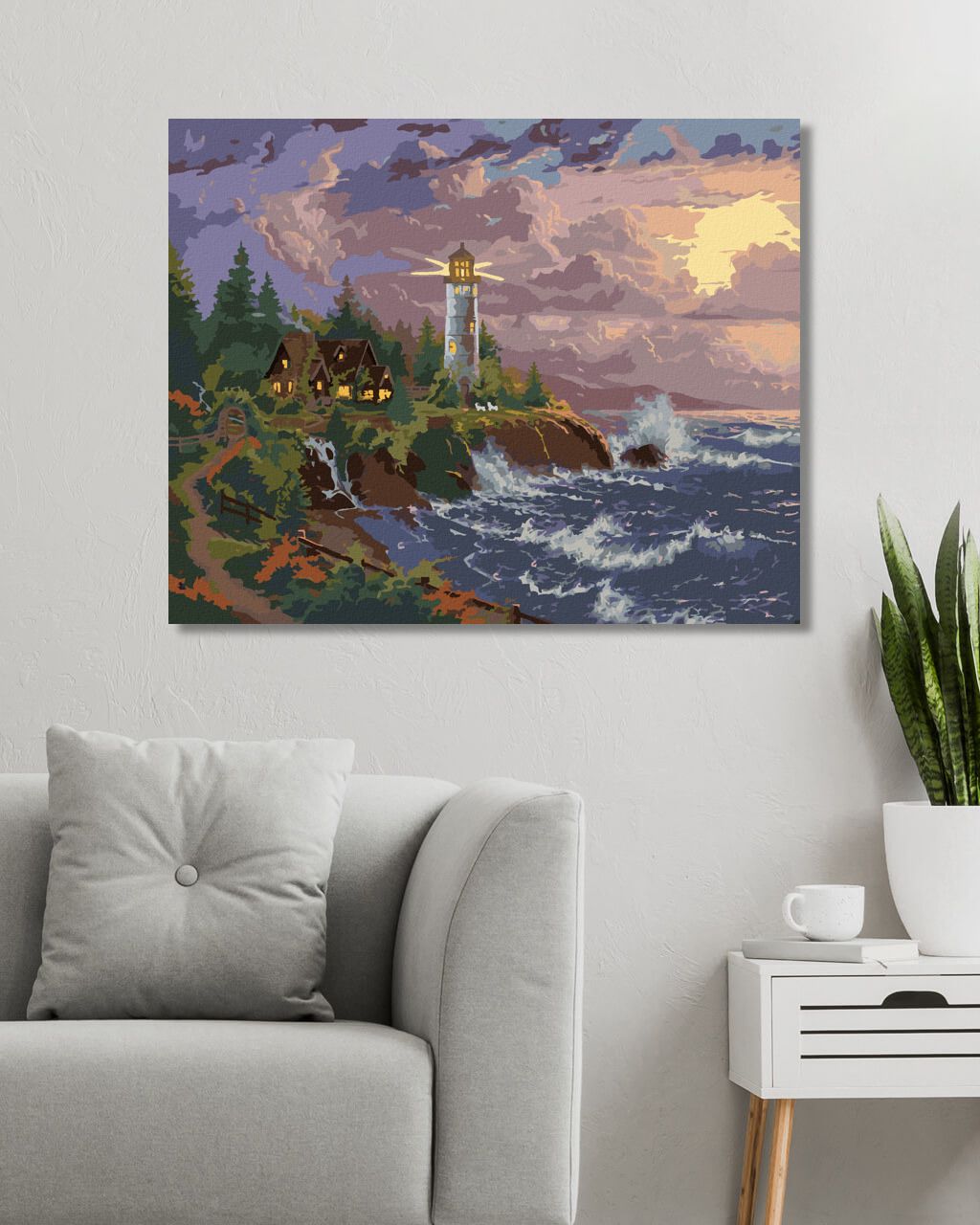 zuty Malování podle čísel - MAJÁK, MOŘE A ZÁPAD SLUNCE (ABRAHAM HUNTER) - Rozměr: 40x50 cm, Rámování: Varianta: vypnuté plátno na rám - obrázek 17