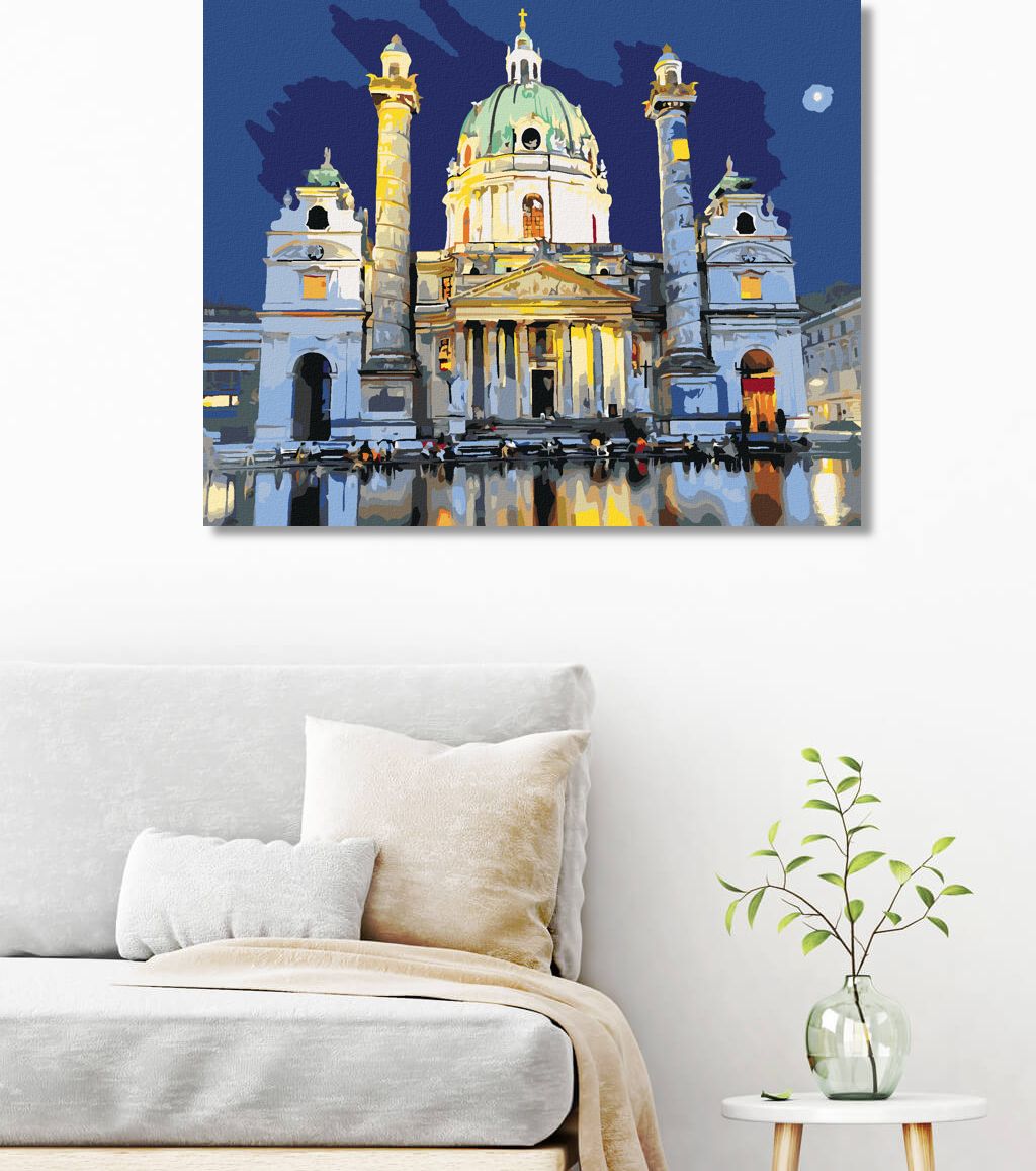 zuty Malování podle čísel - ST. CHARLES VE VÍDNI - Rozměr: 40x50 cm, Rámování: Varianta: vypnuté plátno na rám - obrázek 2
