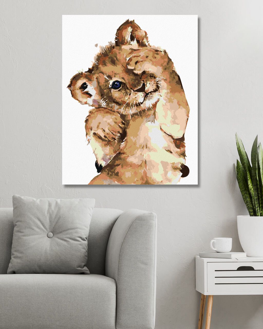 zuty Malování podle čísel - STYDLIVÉ LVÍČE - Rozměr: 40x50 cm, Rámování: Varianta: vypnuté plátno na rám - obrázek 6