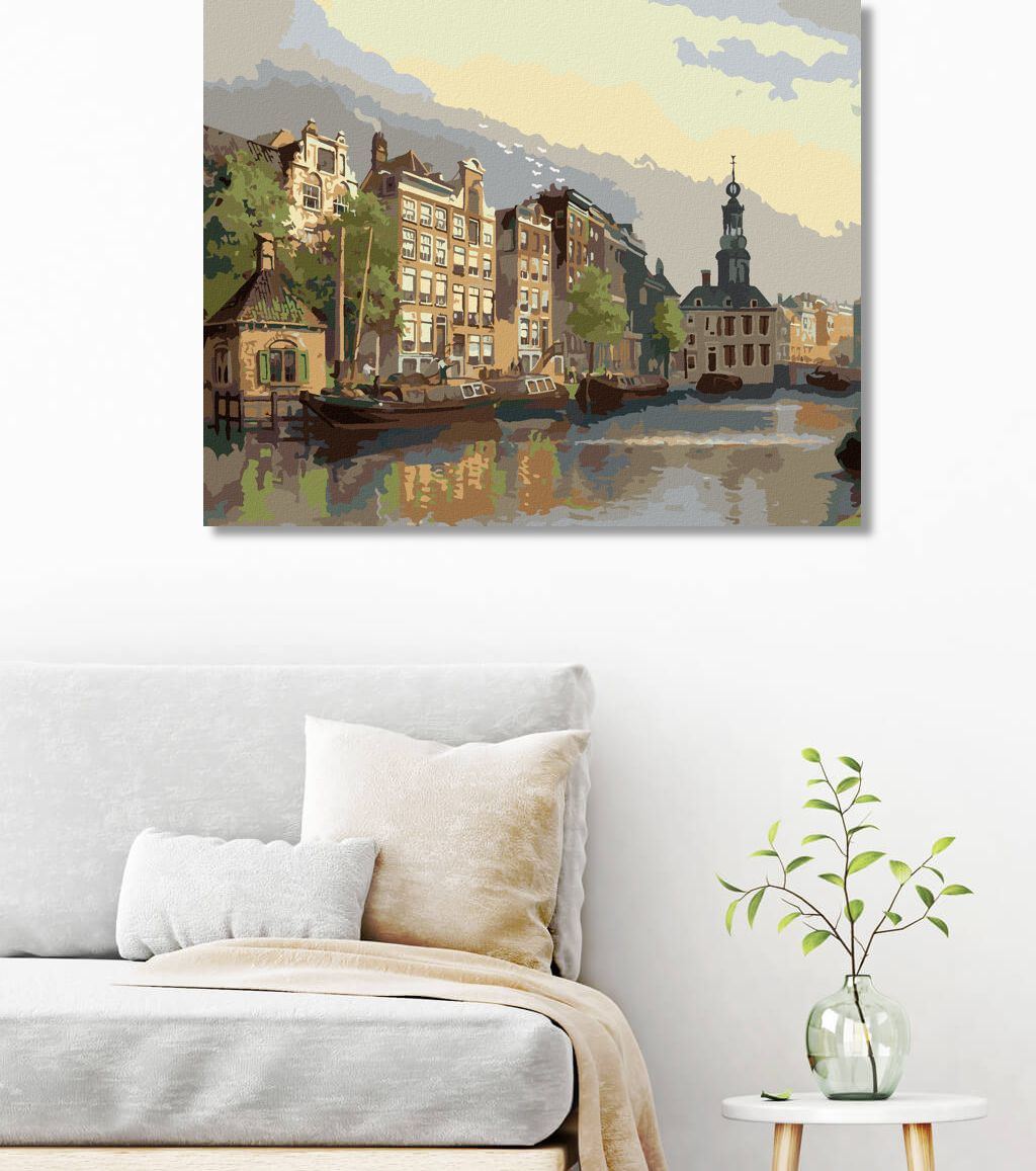 zuty Malování podle čísel - POHLED NA MINCOVNU V AMSTERDAMU - Rozměr: 40x50 cm, Rámování: Varianta: bez rámu a bez vypnutí plátna - obrázek 7