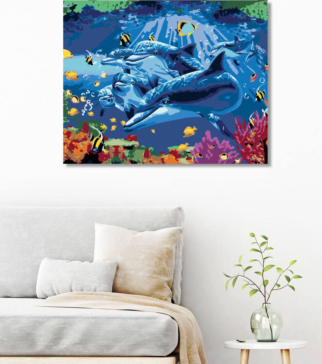 zuty Malování podle čísel - PODMOŘSKÝ SVĚT - Rozměr: 40x50 cm, Rámování: Varianta: bez rámu a bez vypnutí plátna - obrázek 4