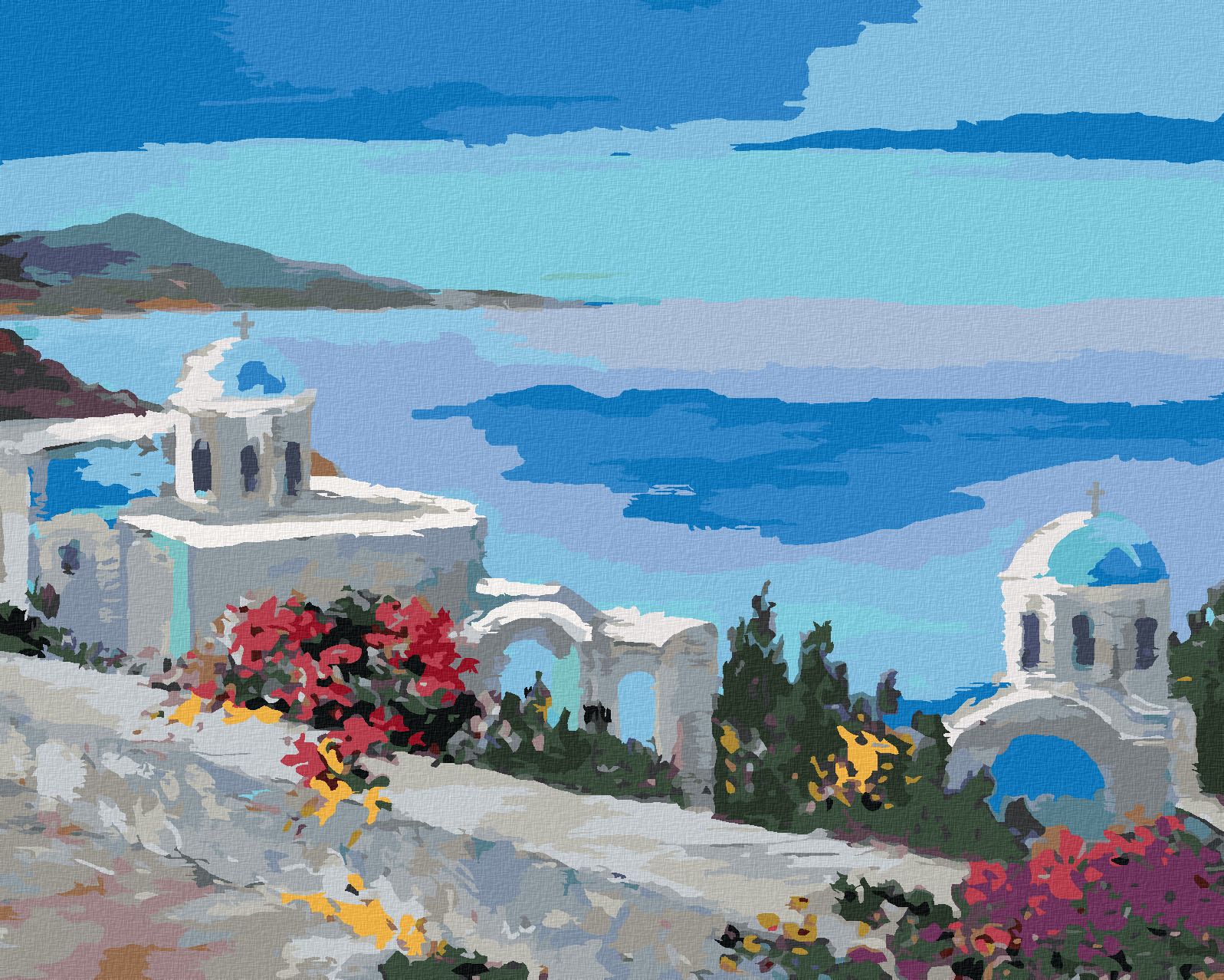 zuty Malování podle čísel - SANTORINI II - Rozměr: 40x50 cm, Rámování: Varianta: vypnuté plátno na rám - obrázek 1