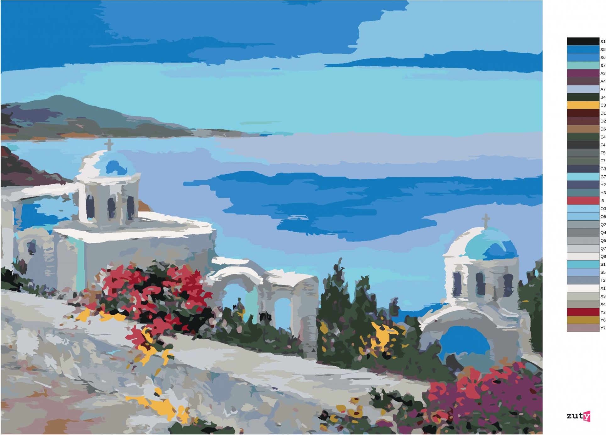 zuty Malování podle čísel - SANTORINI II - Rozměr: 40x50 cm, Rámování: Varianta: vypnuté plátno na rám - obrázek 6