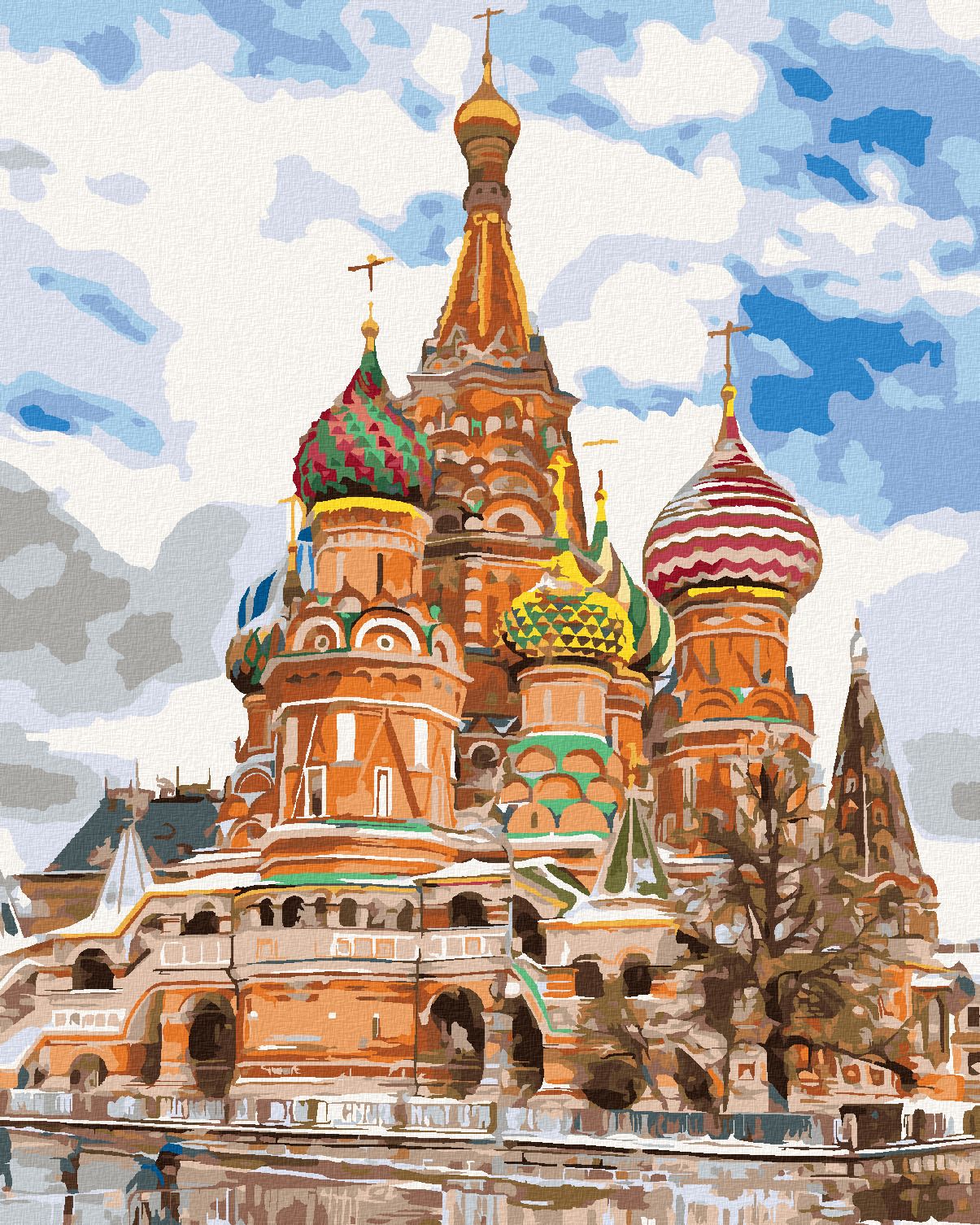 zuty Malování podle čísel - SAINT BASIL'S CATHEDRAL V MOSKVĚ - Rozměr: 40x50 cm, Rámování: Varianta: vypnuté plátno na rám - obrázek 1