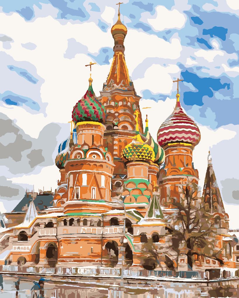 zuty Malování podle čísel - SAINT BASIL'S CATHEDRAL V MOSKVĚ - Rozměr: 40x50 cm, Rámování: Varianta: vypnuté plátno na rám - obrázek 10