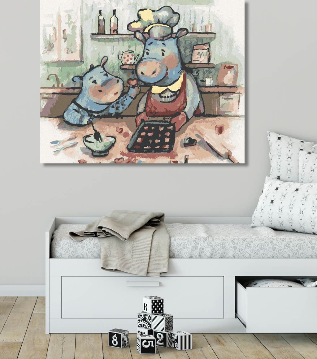 zuty Malování podle čísel - HROŠÍ VAŘENÍ - Rozměr: 40x50 cm, Rámování: Varianta: vypnuté plátno na rám - obrázek 10