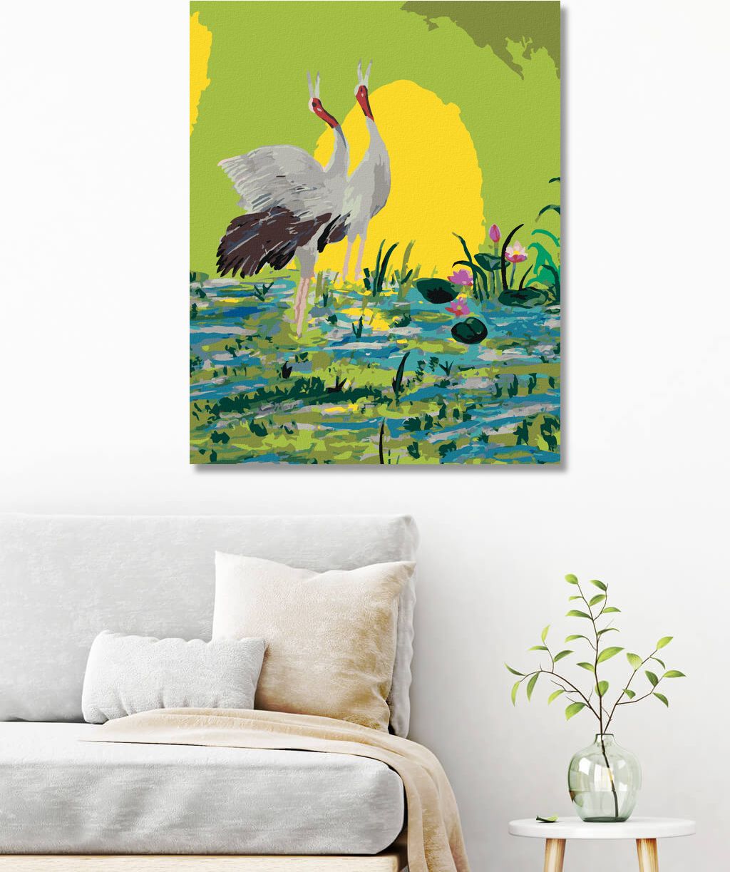 zuty Malování podle čísel - DVA JEŘÁBI NA ZELENÉM POZADÍ - Rozměr: 40x50 cm, Rámování: Varianta: bez rámu a bez vypnutí plátna - obrázek 10