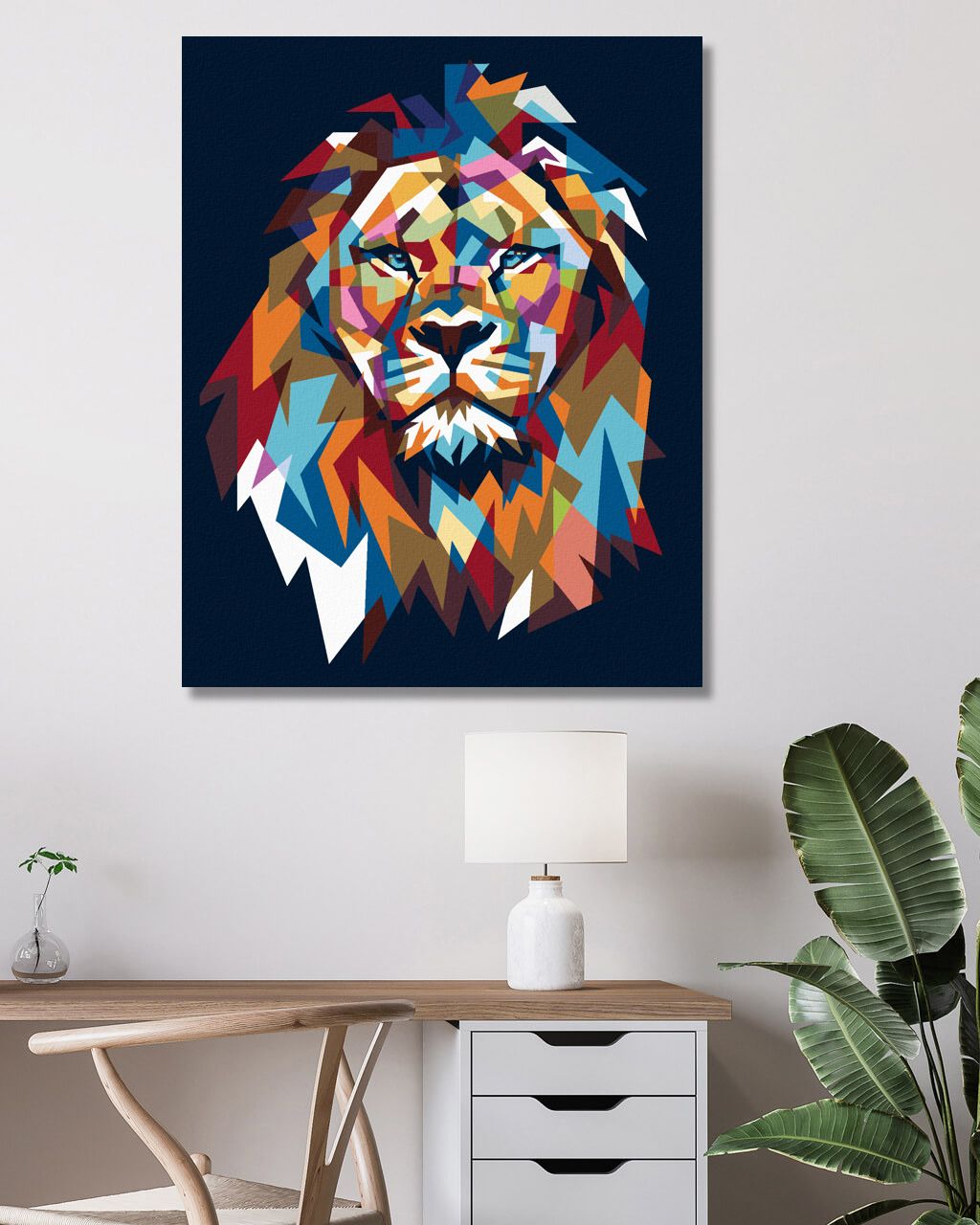 zuty Malování podle čísel - BAREVNÝ LEV III - Rozměr: 40x50 cm, Rámování: Varianta: vypnuté plátno na rám - obrázek 4