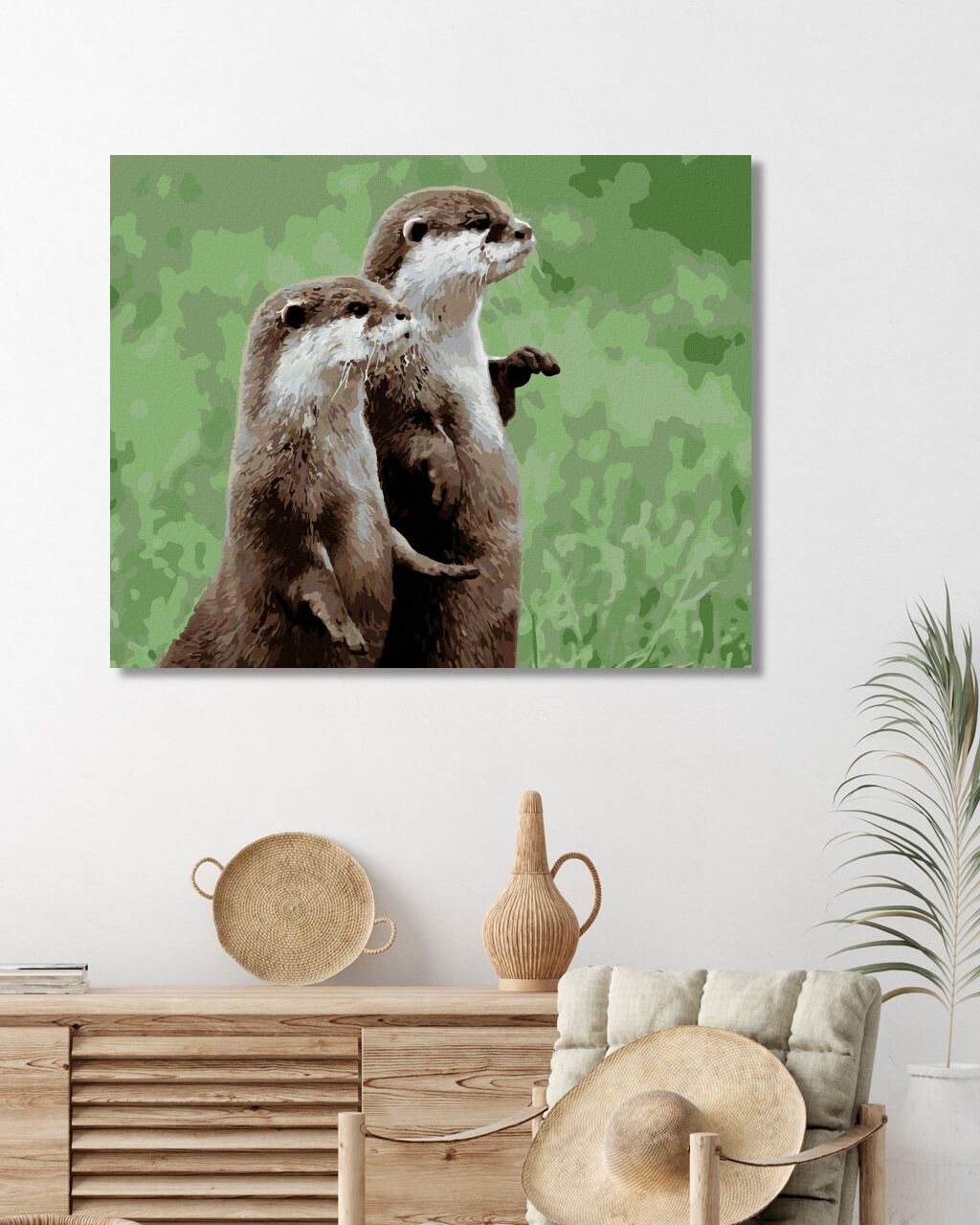 zuty Malování podle čísel - DVĚ VYDRY - Rozměr: 40x50 cm, Rámování: Varianta: bez rámu a bez vypnutí plátna - obrázek 4
