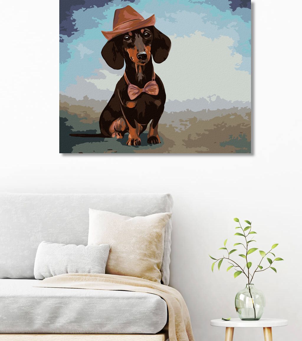 zuty Malování podle čísel - JEZEVČÍK S KLOBOUKEM - Rozměr: 40x50 cm, Rámování: Varianta: bez rámu a bez vypnutí plátna - obrázek 4