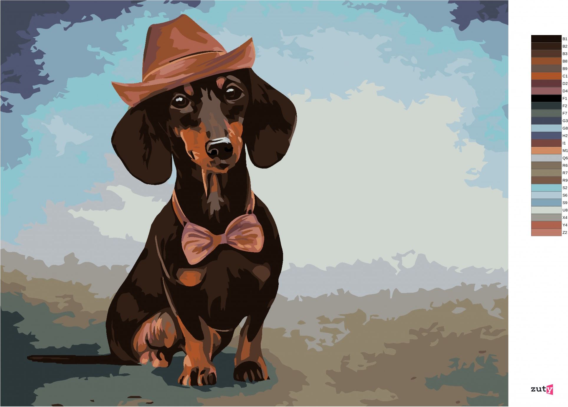 zuty Malování podle čísel - JEZEVČÍK S KLOBOUKEM - Rozměr: 40x50 cm, Rámování: Varianta: vypnuté plátno na rám - obrázek 10