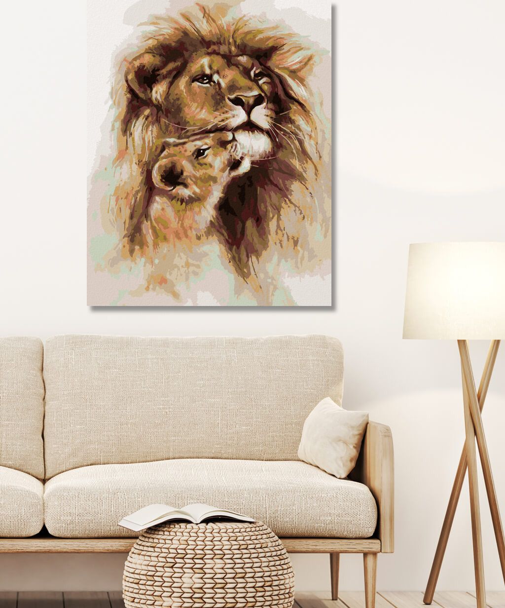 zuty Malování podle čísel - MILUJÍCÍ LEV - Rozměr: 40x50 cm, Rámování: Varianta: vypnuté plátno na rám - obrázek 5