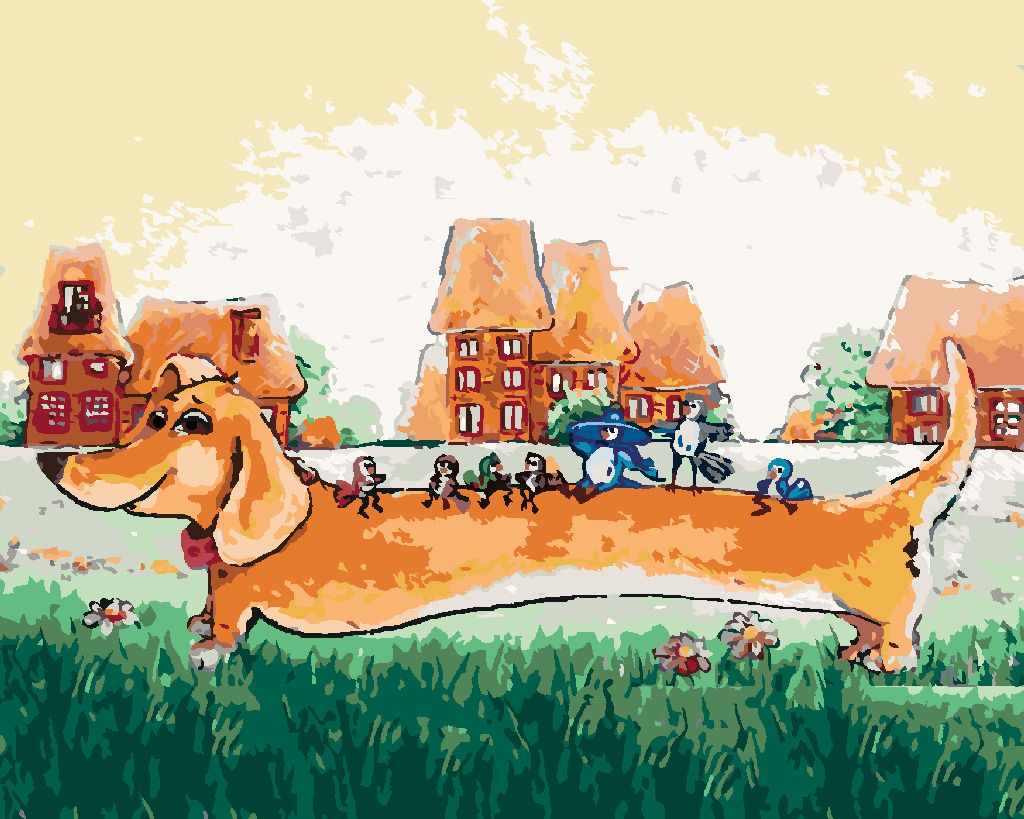 zuty Malování podle čísel - PEJSEK AUTOBUSEM - Rozměr: 40x50 cm, Rámování: Varianta: vypnuté plátno na rám - obrázek 8