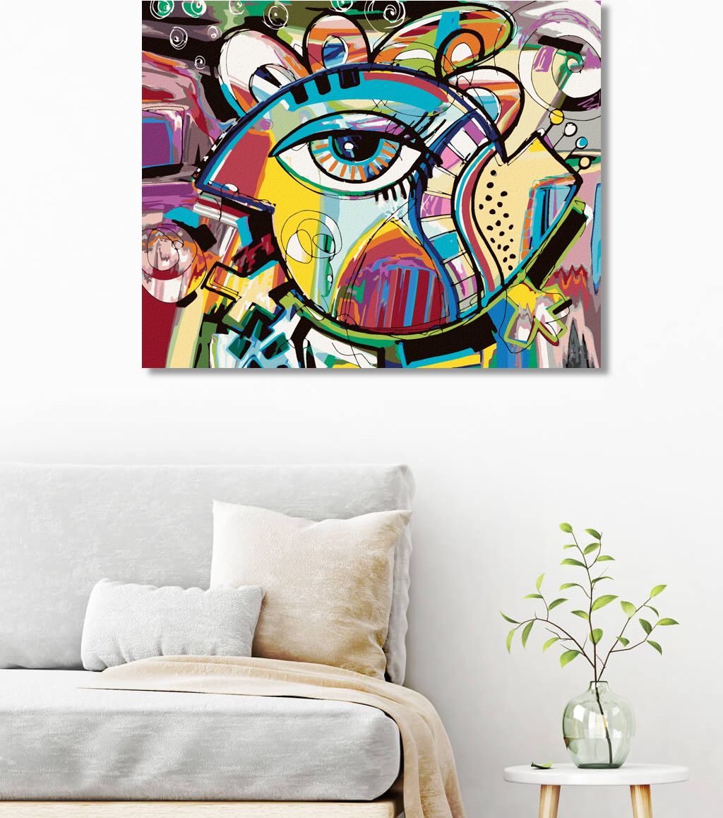 zuty Malování podle čísel - ABSTRAKTNÍ KOMPOZICE DOODLE PTÁKA - Rozměr: 40x50 cm, Rámování: Varianta: vypnuté plátno na rám - obrázek 10