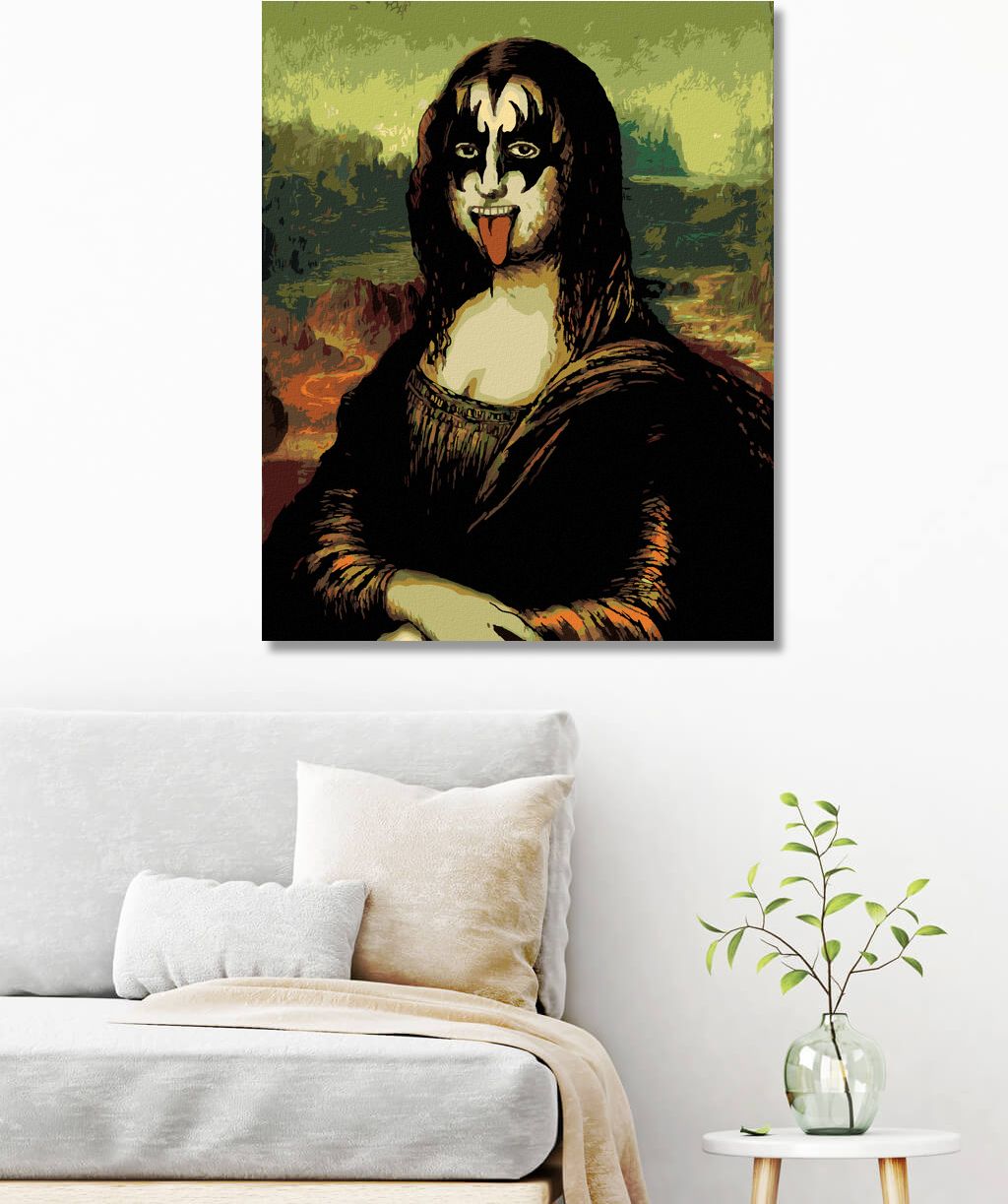 zuty Malování podle čísel - MONA LISA JAKO ROCKOVÁ HVĚZDA - Rozměr: 40x50 cm, Rámování: Varianta: vypnuté plátno na rám - obrázek 6