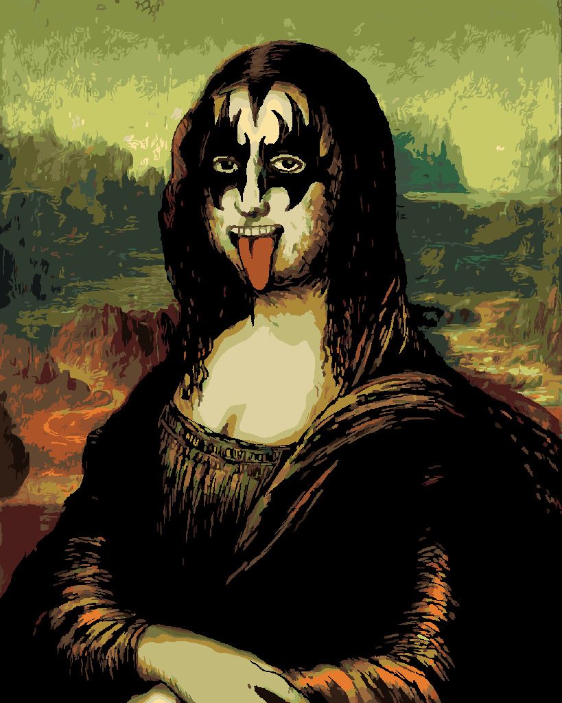 zuty Malování podle čísel - MONA LISA JAKO ROCKOVÁ HVĚZDA - Rozměr: 40x50 cm, Rámování: Varianta: vypnuté plátno na rám - obrázek 8