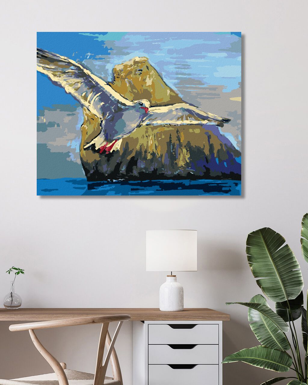 zuty Malování podle čísel - RACEK LETÍCÍ KOLEM KAMENE - Rozměr: 40x50 cm, Rámování: Varianta: bez rámu a bez vypnutí plátna - obrázek 10