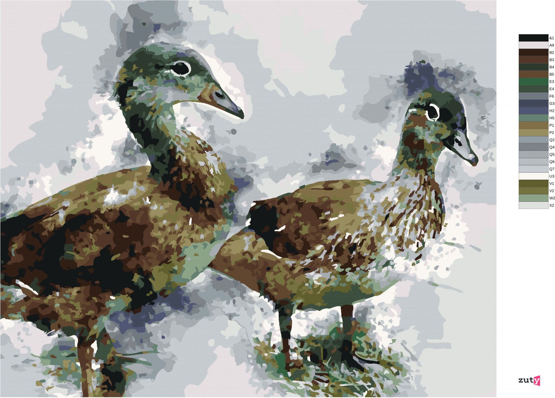 zuty Malování podle čísel - MLADÉ KACHNY - Rozměr: 40x50 cm, Rámování: Varianta: vypnuté plátno na rám - obrázek 3