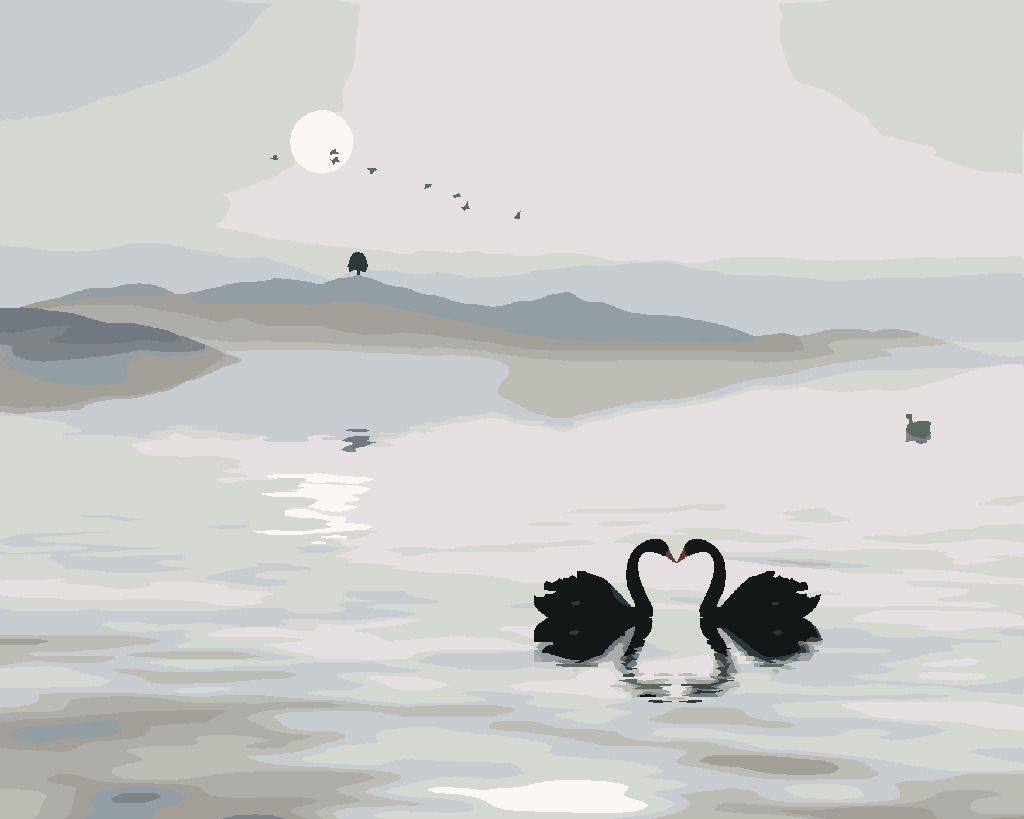 zuty Malování podle čísel - LABUTÍ JEZERO - Rozměr: 40x50 cm, Rámování: Varianta: vypnuté plátno na rám - obrázek 7