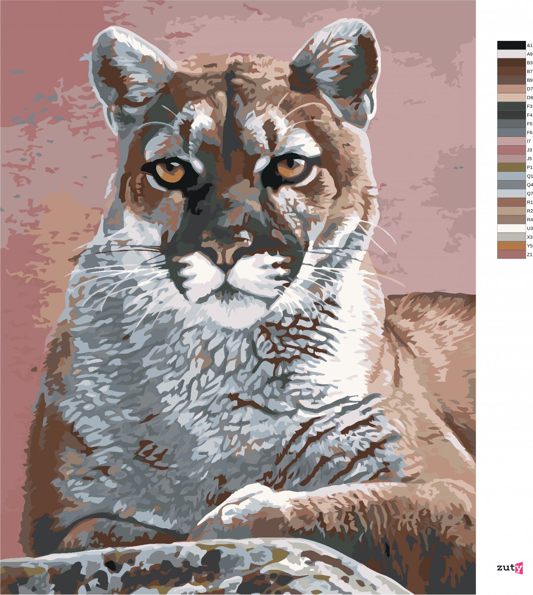 zuty Malování podle čísel - PORTRÉT PUMA (AL AGNEW) - Rozměr: 40x50 cm, Rámování: Varianta: vypnuté plátno na rám - obrázek 8