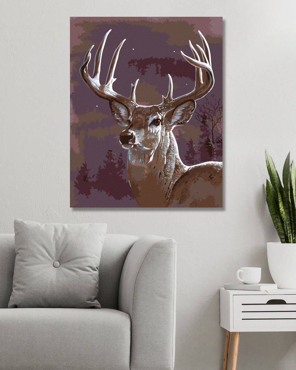 zuty Malování podle čísel - PORTRÉT JELEN (AL AGNEW) - Rozměr: 40x50 cm, Rámování: Varianta: bez rámu a bez vypnutí plátna - obrázek 2