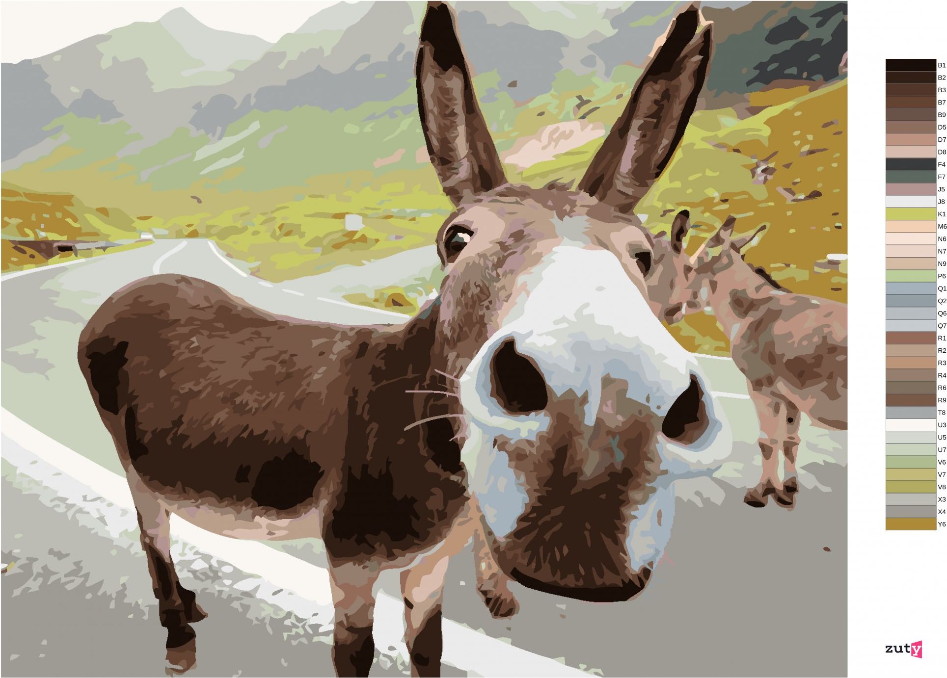 zuty Malování podle čísel - OSEL NA SILNICI - Rozměr: 40x50 cm, Rámování: Varianta: bez rámu a bez vypnutí plátna - obrázek 8