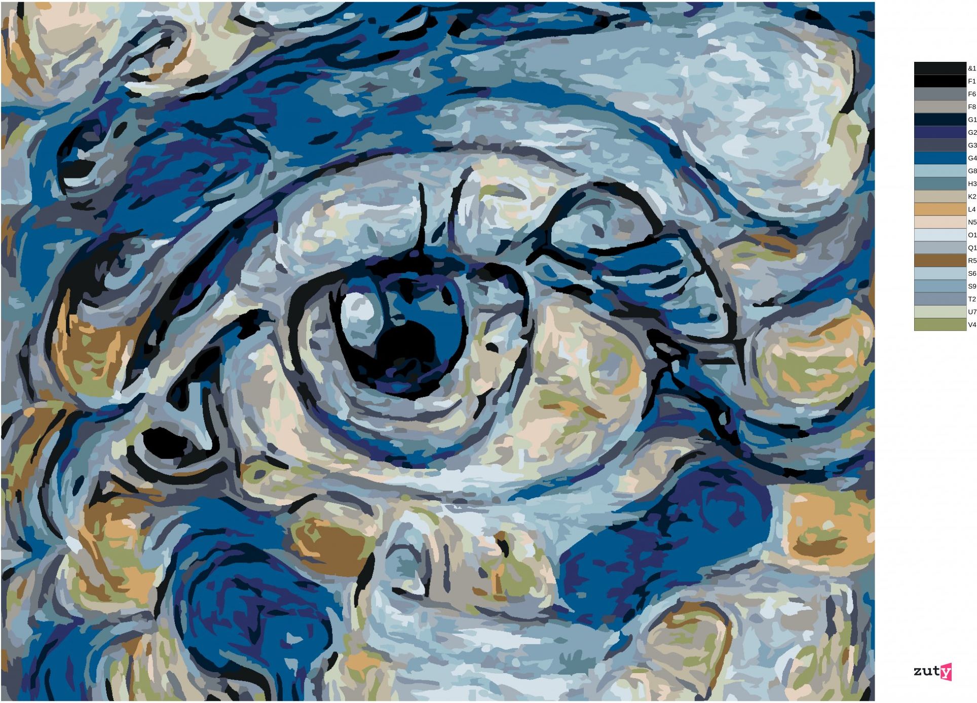 zuty Malování podle čísel - ABSTRAKTNÍ OKO MLADÉ DÍVKY - Rozměr: 40x50 cm, Rámování: Varianta: vypnuté plátno na rám - obrázek 4