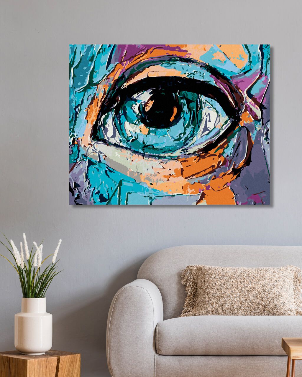 zuty Malování podle čísel - ABSTRAKTNÍ OKO MLADÉ DÍVKY - Rozměr: 40x50 cm, Rámování: Varianta: vypnuté plátno na rám - obrázek 5
